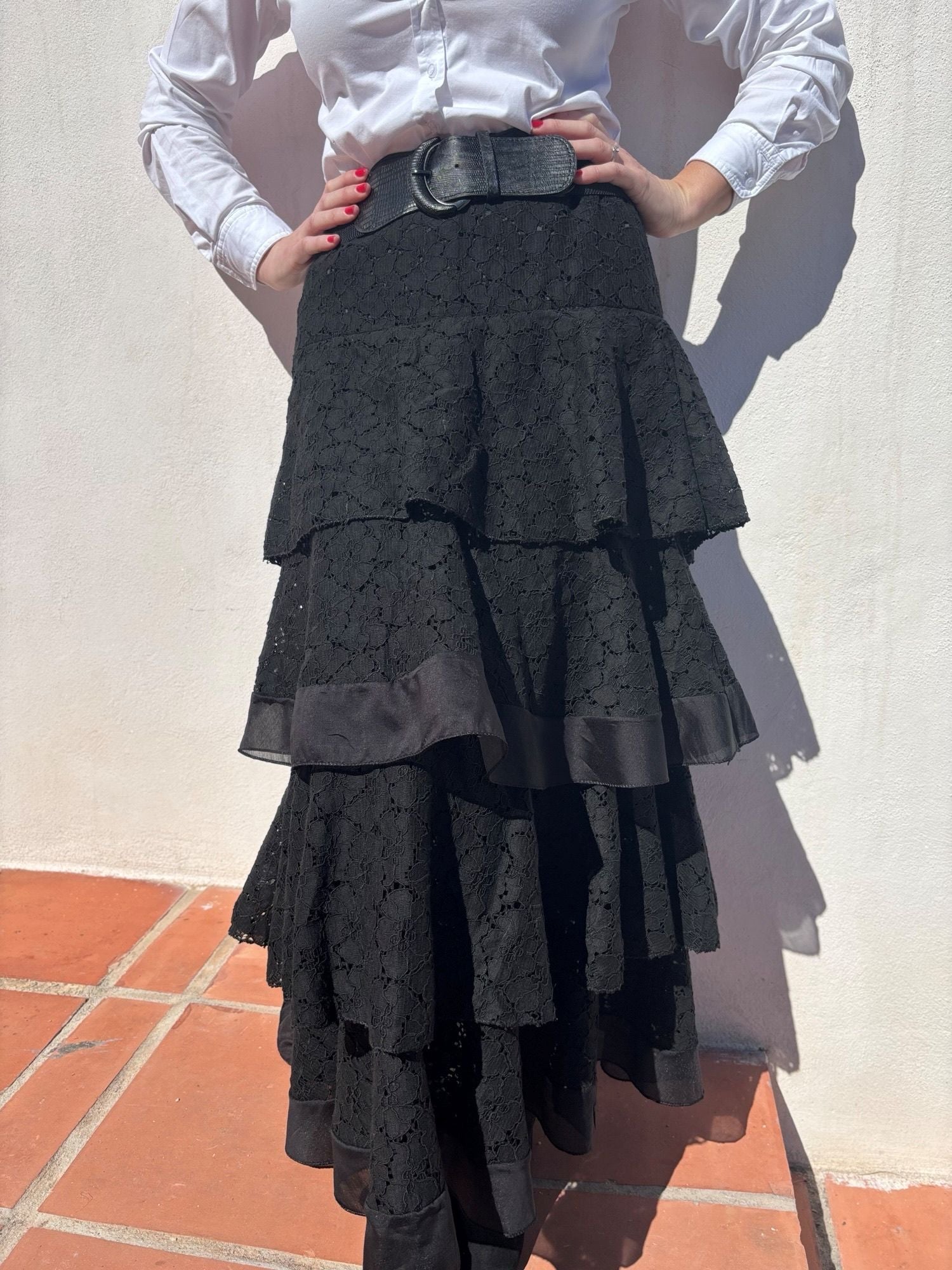 falda volantes mujer