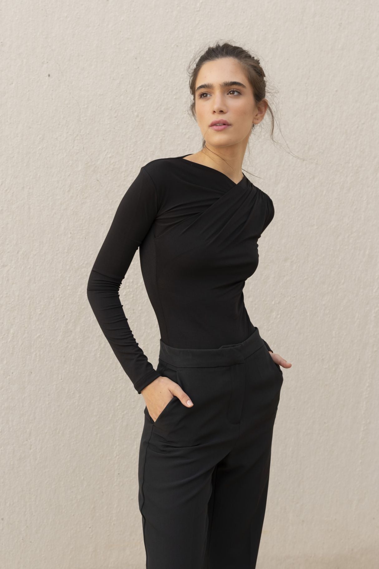 Body Drapeado negro - PODENCO