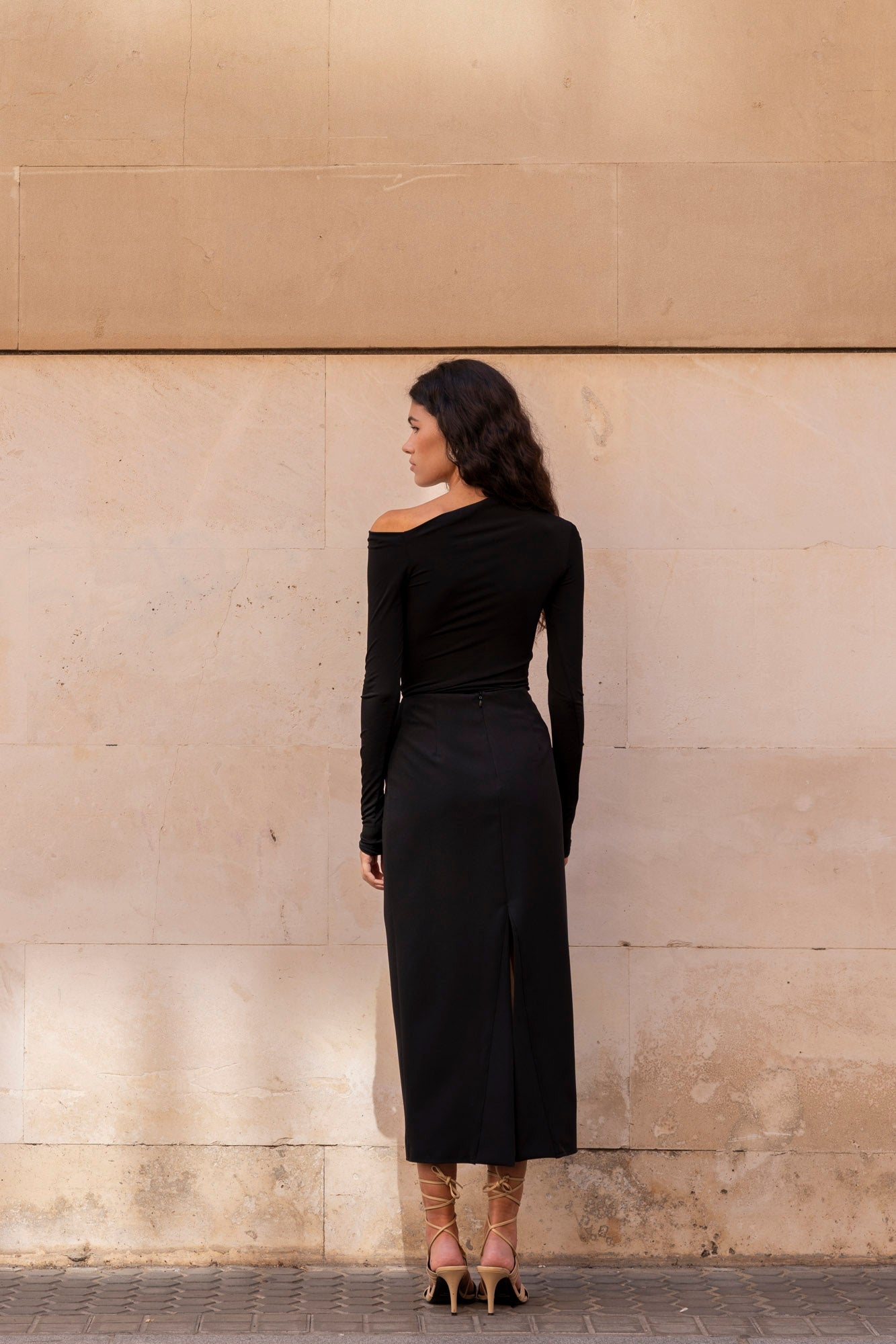 Falda midi con aberturas - PODENCO